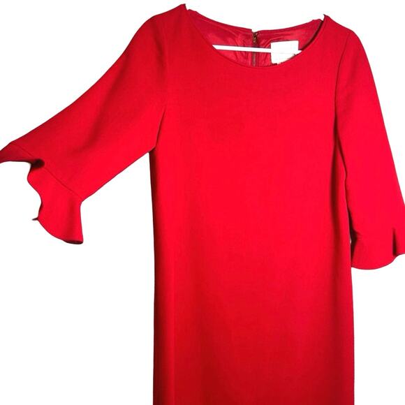 Kate Spade Women’s Luna Ruffle Sleeve Wool Blend Dress Red Size 6 - Picture 6 of 9